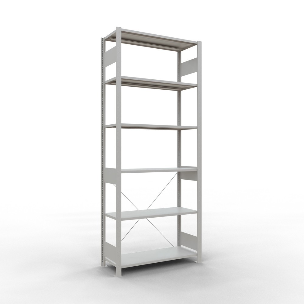 Número de imagen del producto 1: Estantería de cargas pequeñas SCHULTE gris claro, carga por estante 150 kg, HxAxF 2.500 x 1.060 x 436 mm