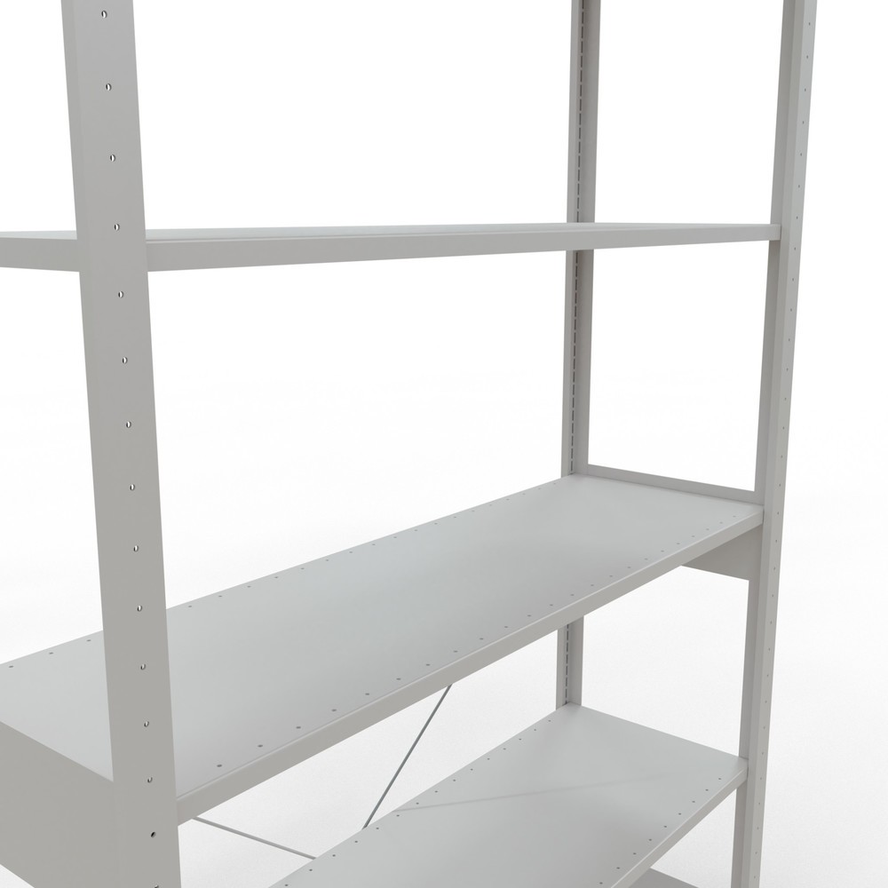 Número de imagen del producto 5: Estantería de cargas pequeñas SCHULTE gris claro, carga por estante 150 kg, HxAxF 2.500 x 1.360 x 436 mm