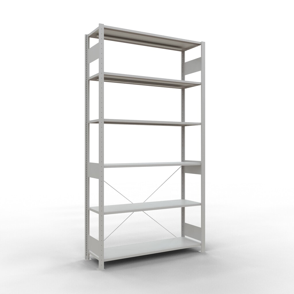 Imagen del producto: Estantería de cargas pequeñas SCHULTE gris claro, carga por estante 150 kg, HxAxF 2.500 x 1.360 x 436 mm