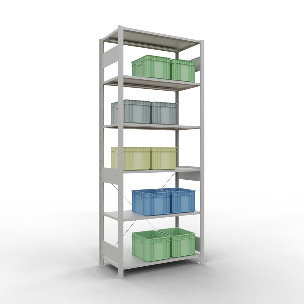 Número de imagen del producto 3: Estantería de cargas pequeñas SCHULTE gris claro, carga por estante 150 kg, HxAxF 2.500 x 1.060 x 536 mm