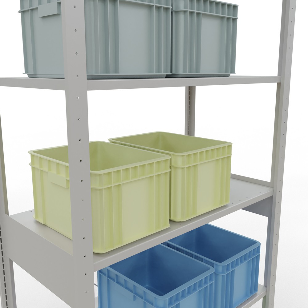Número de imagen del producto 4: Estantería de cargas pequeñas SCHULTE gris claro, carga por estante 150 kg, HxAxF 2.500 x 1.060 x 536 mm