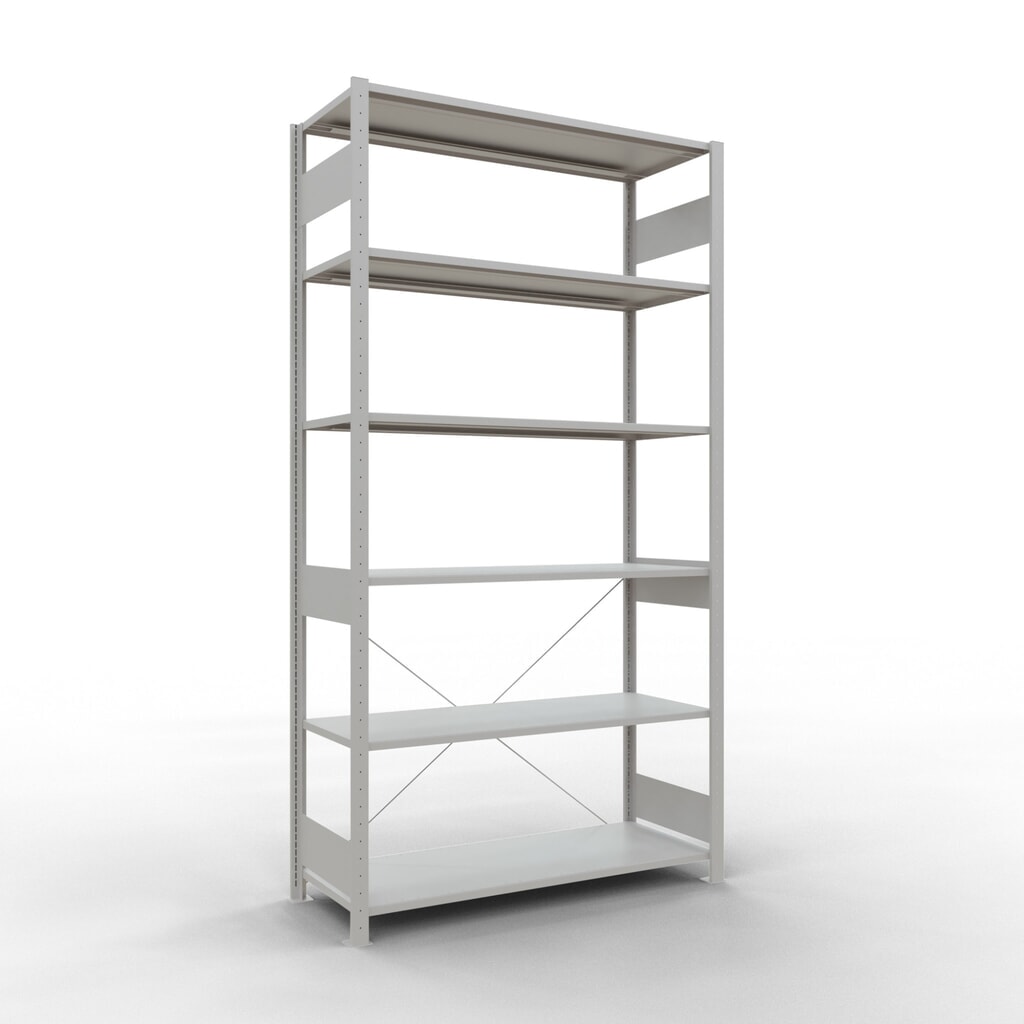 Imagen del producto: Estantería de cargas pequeñas SCHULTE gris claro, carga por estante 150 kg, HxAxF 2.500 x 1.360 x 536 mm