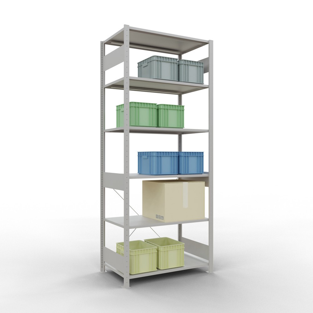 Número de imagen del producto 3: Estantería de cargas pequeñas SCHULTE gris claro, carga por estante 150 kg, HxAxF 2.500 x 1.060 x 636 mm