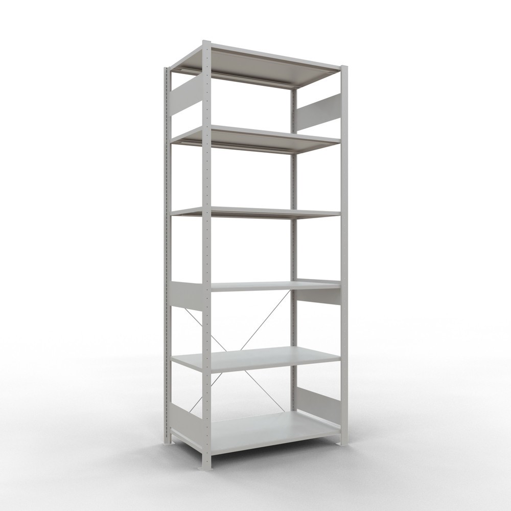 Número de imagen del producto 1: Estantería de cargas pequeñas SCHULTE gris claro, carga por estante 150 kg, HxAxF 2.500 x 1.060 x 636 mm