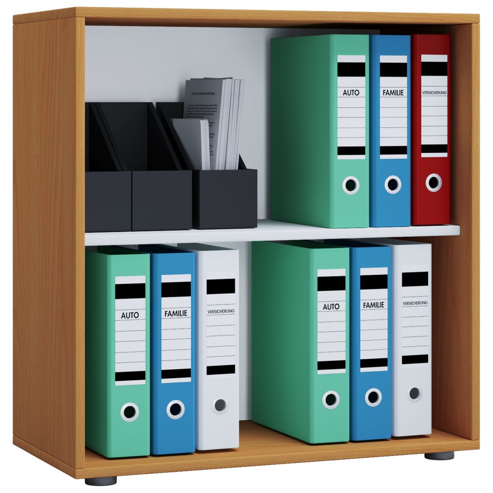 Imagen del producto: Lona - estante inferior de oficina, 2 compartimentos, altura H x An x F 740 x 700 x 400 mm, haya