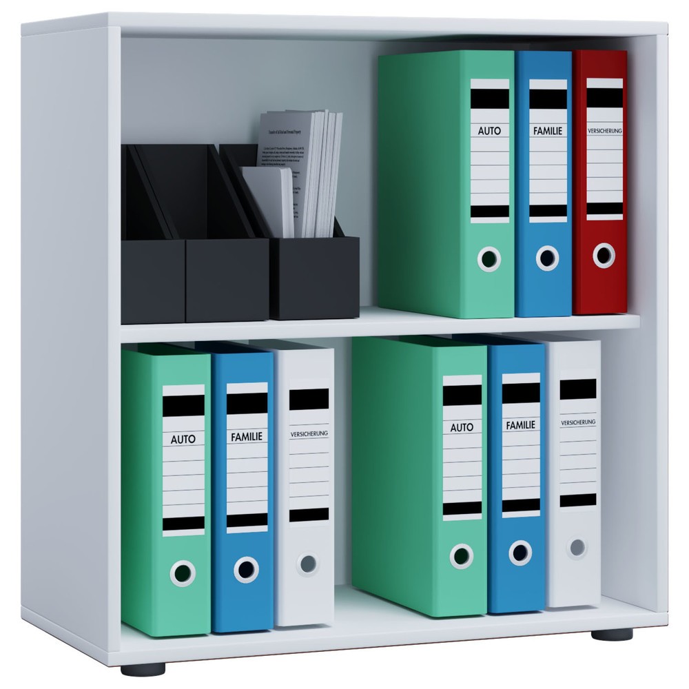 Número de imagen del producto 1: Lona - estante inferior de oficina (2 compartimentos, altura H x An x F, 740 x 700 x 400 mm), color blanco