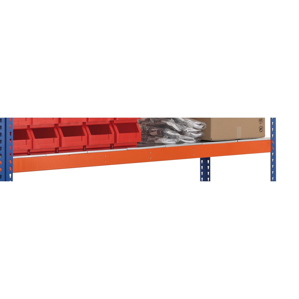 estante intermedio para rack ancho SCHULTE, con paneles de acero, ancho An x F 2.450 x 621 mm, naranja Número de imagen del producto 2: estante intermedio para rack ancho SCHULTE, con paneles de acero, ancho An x F 2.450 x 621 mm, naranja