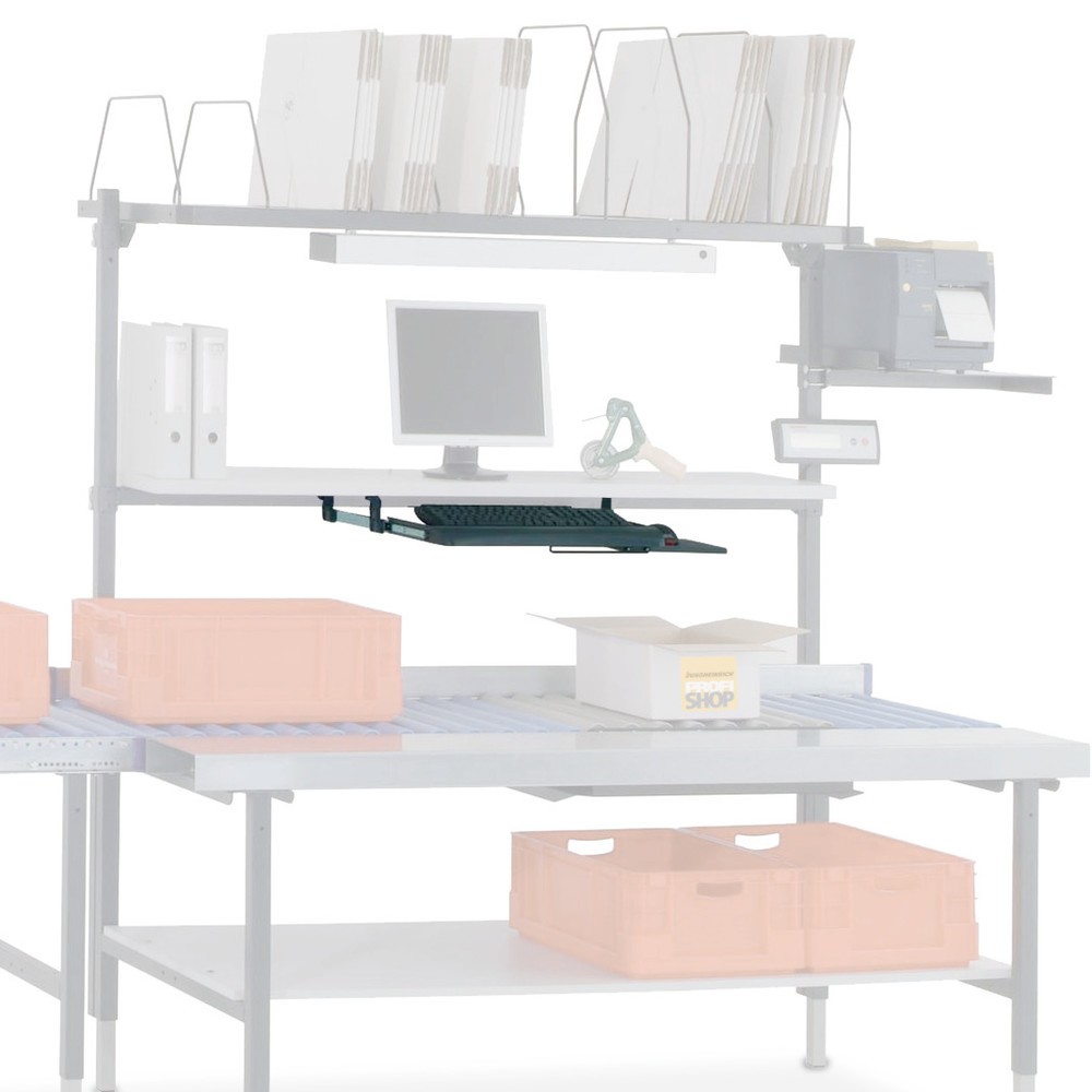 Imagen del producto: Estante para teclado y ratón extraíble, HxAxF 110 x 600 x 420 mm