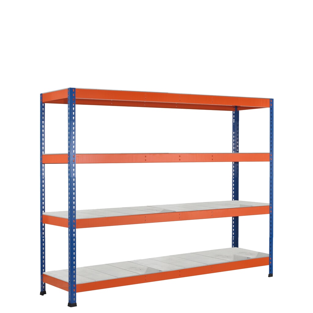 Número de imagen del producto 1: Estantería ancha SCHULTE, con baldas de paneles de acero, módulo inicial, 1.981 x 2.450 x 621 mm (alto x ancho x fondo)