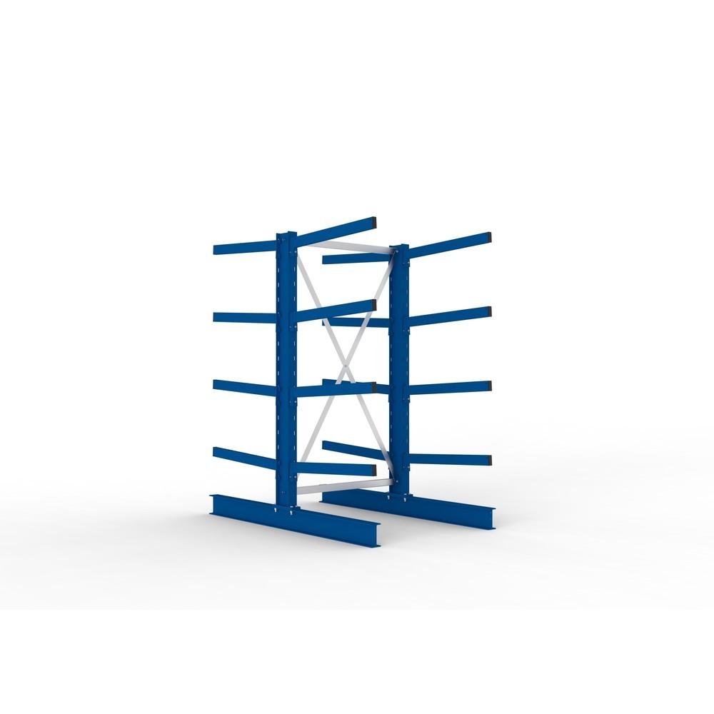 Imagen del producto: Estantería cantilever META, módulo inicial, bilateral, c.c. 250 kg, altura 2.000 mm, carga por módulo 3.300 kg