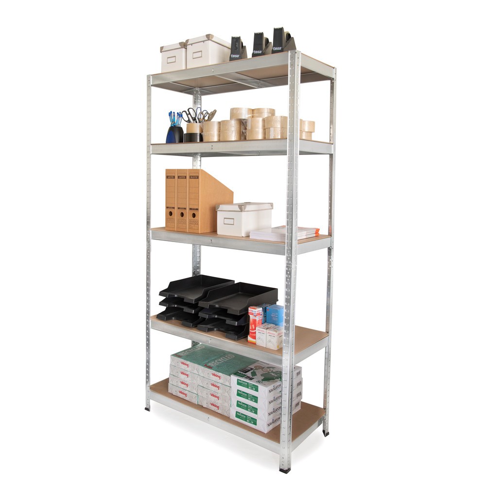 Número de imagen del producto 5: Juego de 2 estanterías de cargas pequeñas HEMMDAL galvanizadas, carga por estante 175 kg, HxAxF 1.800 x 900 x 400 mm