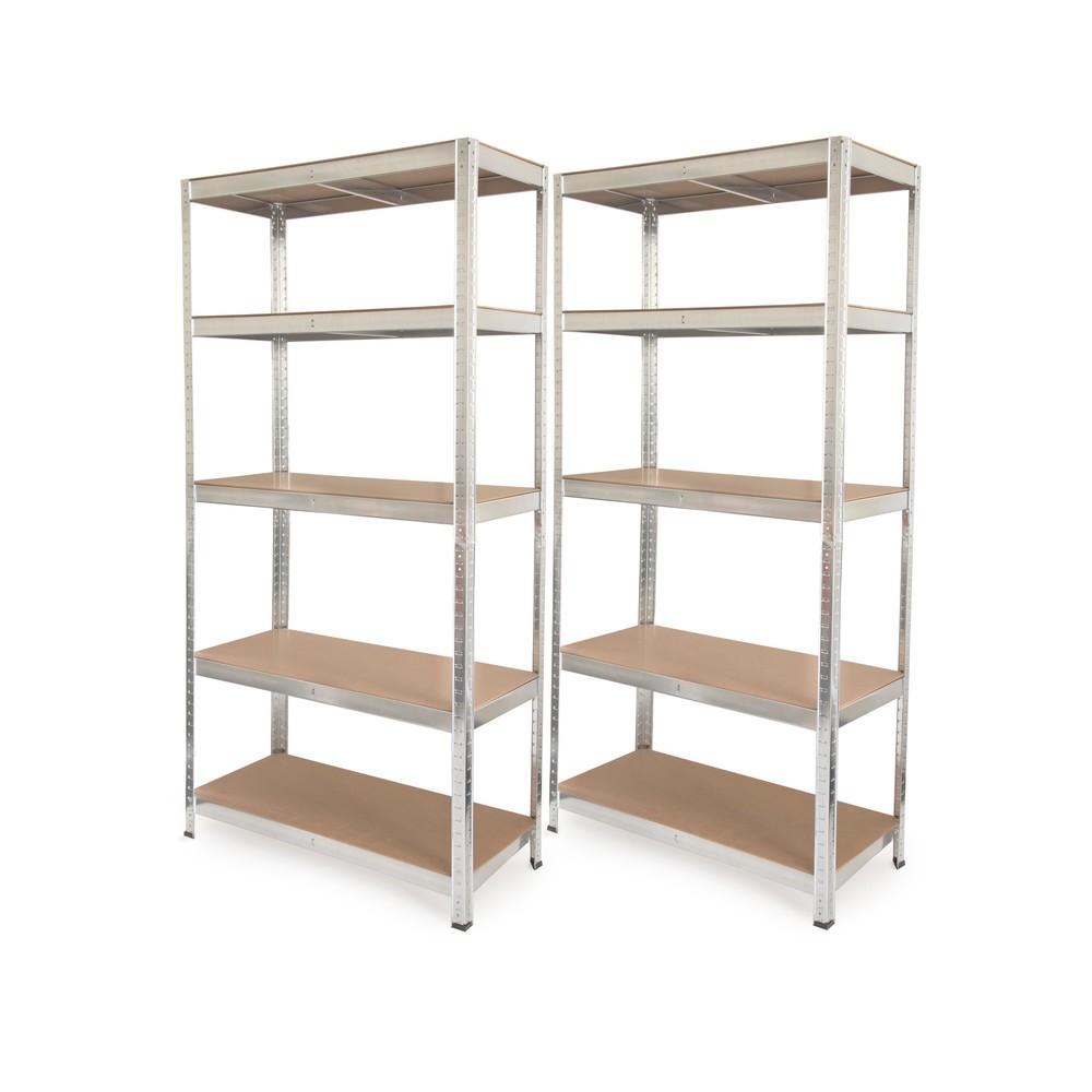 Imagen del producto: Juego de 2 estanterías de cargas pequeñas HEMMDAL galvanizadas, carga por estante 175 kg, HxAxF 1.800 x 900 x 400 mm