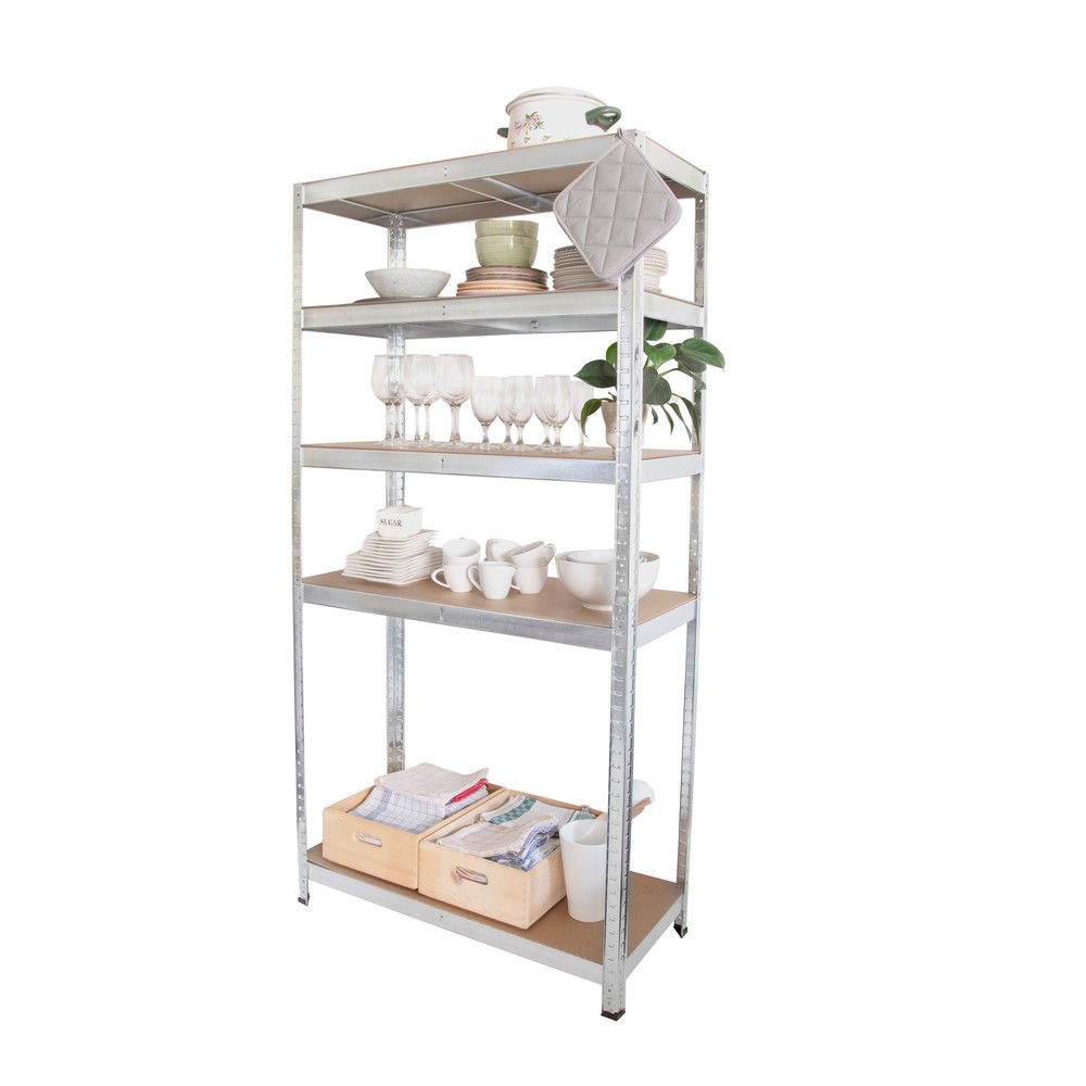 Número de imagen del producto 7: Juego de 2 estanterías de cargas pequeñas HEMMDAL galvanizadas, carga por estante 175 kg, HxAxF 1.800 x 900 x 400 mm