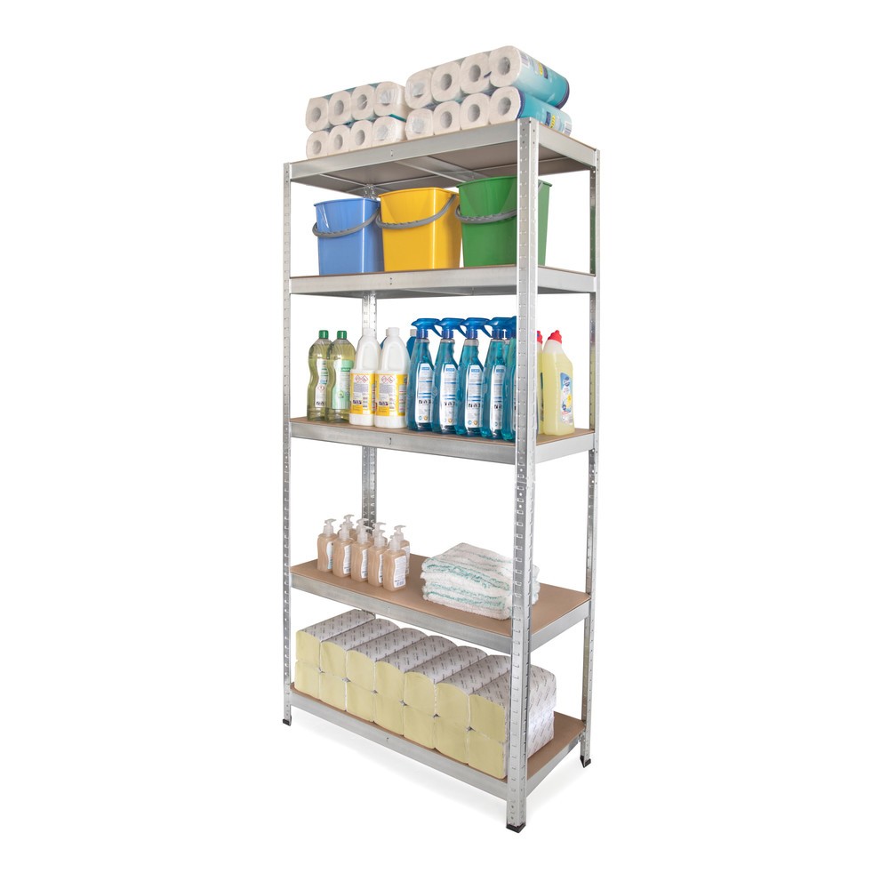 Número de imagen del producto 9: Juego de 2 estanterías de cargas pequeñas HEMMDAL galvanizadas, carga por estante 175 kg, HxAxF 1.800 x 900 x 400 mm