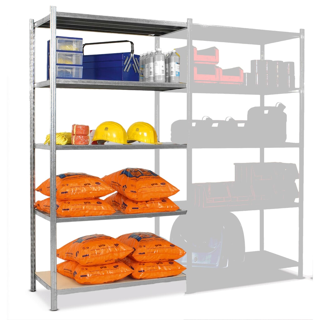 Estantería de cargas pequeñas, módulo adicional, con bases de aglomerado, carga por estante 221 kg, galvanizado, H x An x Fo 2.000 x 1.000 x 300 mm Imagen del producto: Estantería de cargas pequeñas, módulo adicional, con bases de aglomerado, carga por estante 221 kg, galvanizado, H x An x Fo 2.000 x 1.000 x 300 mm