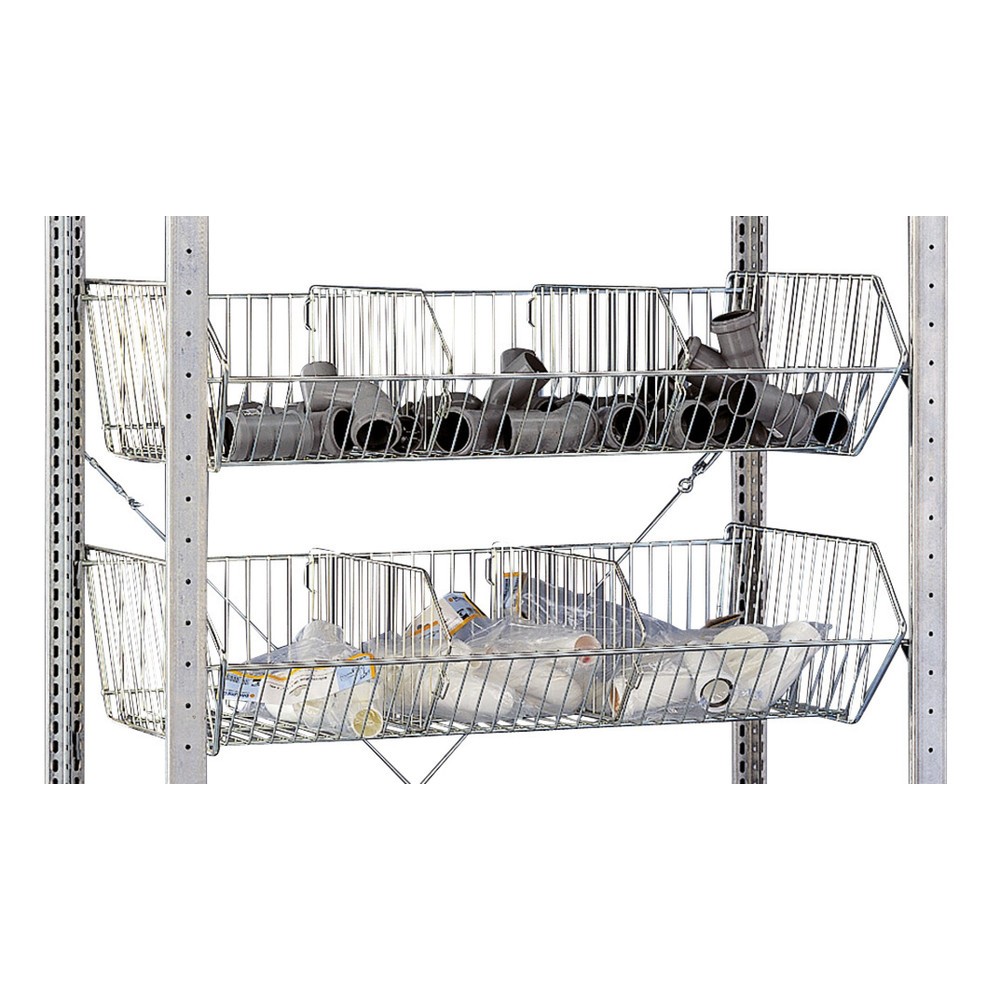 Número de imagen del producto 2: estantería de cargas pequeñas nivel de estante SCHULTE con cestas de malla gruesa, ancho x 1.000 x 500 mm