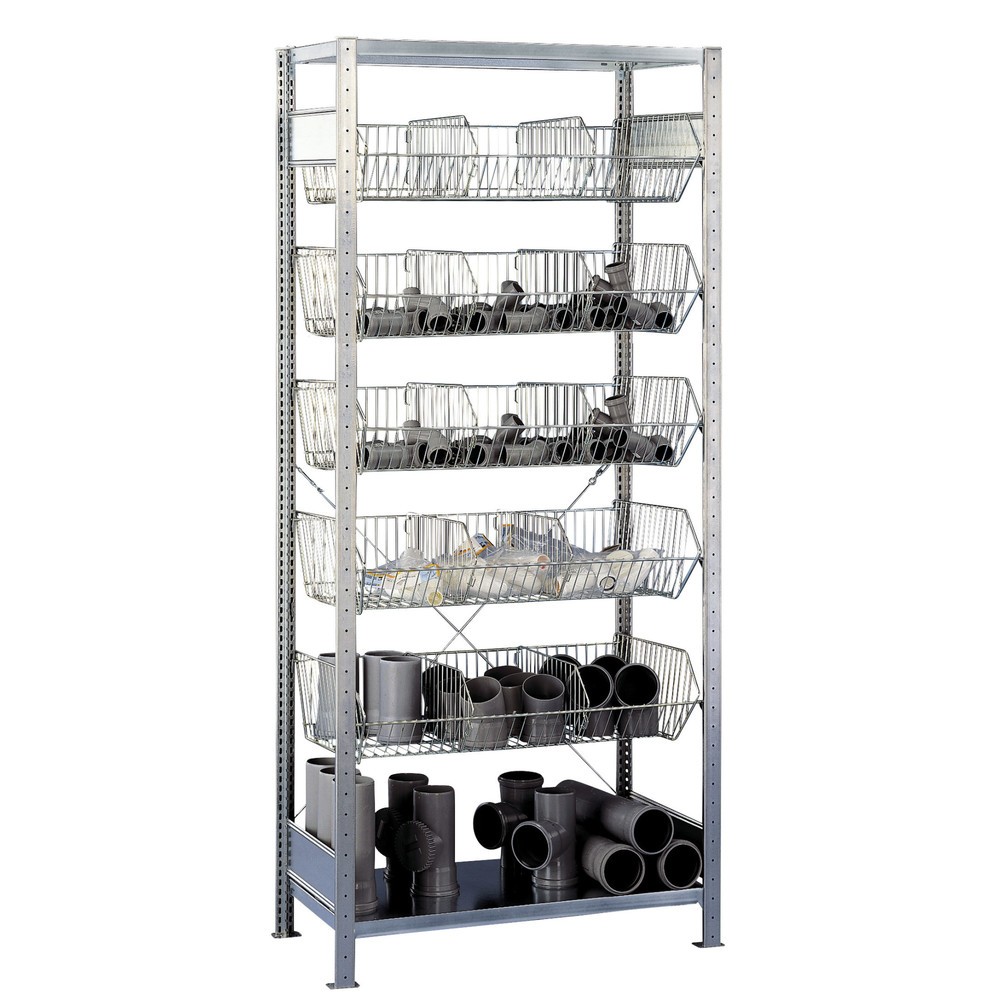 Imagen del producto: Estantería de cargas pequeñas SCHULTE con cestas de malla, GF, Al x An x P: 2.300 x 1.000 x 500 mm, carga por estante: 150 kg