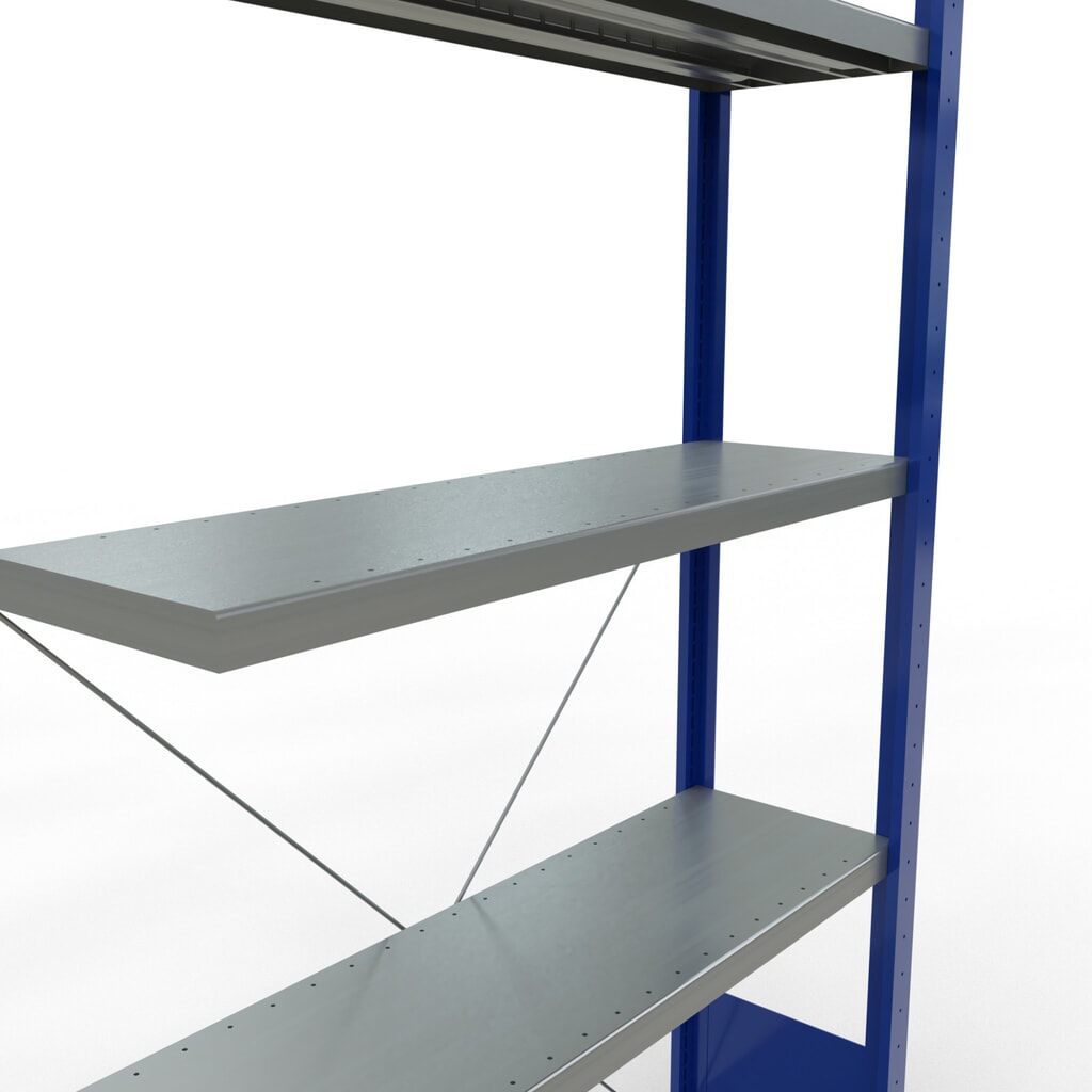 SCHULTE Estantería, módulo adicional, carga estantería de cargas pequeñas 330 kg, azul genciana galvanizado, alto H x An x F 2.000 x 1.000 x 300 mm Número de imagen del producto 5: SCHULTE Estantería, módulo adicional, carga estantería de cargas pequeñas 330 kg, azul genciana galvanizado, alto H x An x F 2.000 x 1.000 x 300 mm