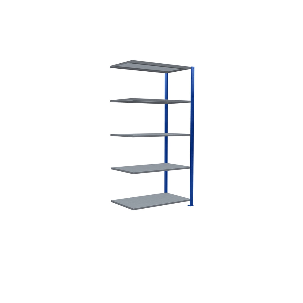 Número de imagen del producto 2: Estantería de cargas pequeñas SCHULTE con sistema de montaje encajado, módulo adicional, carga por estante de 330 kg, azul genciana/ galvanizada, Al x An x F 2.000 x 1.000 x 600 mm