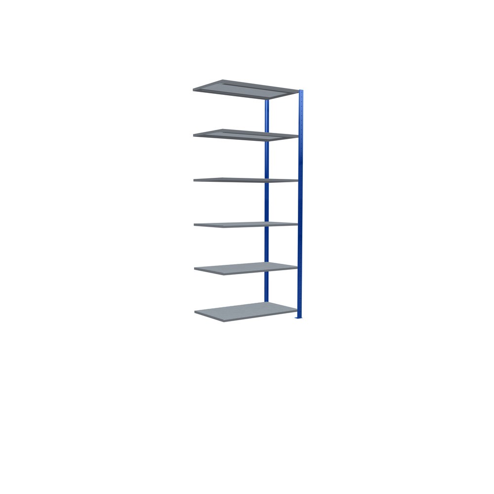 Número de imagen del producto 2: Estantería de cargas pequeñas SCHULTE con sistema de montaje encajado, módulo adicional, carga por estante de 330 kg, azul genciana/ galvanizada, Al x An x F 2.500 x 1.000 x 600 mm