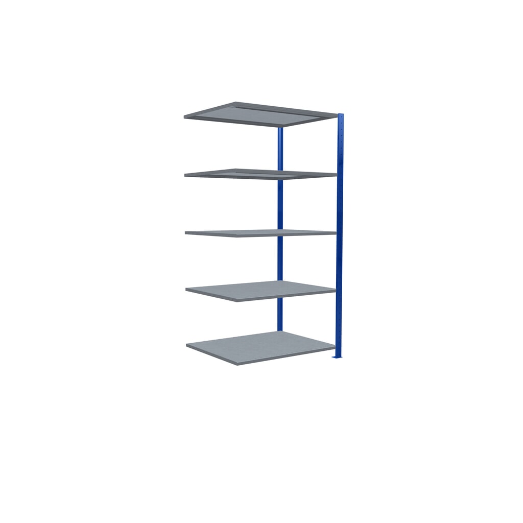 Estantería de cargas pequeñas SCHULTE con sistema de montaje encajado, módulo adicional, carga por estante de 330 kg, azul genciana/ galvanizada, Al x An x F 2.000 x 1.000 x 800 mm Número de imagen del producto 2: Estantería de cargas pequeñas SCHULTE con sistema de montaje encajado, módulo adicional, carga por estante de 330 kg, azul genciana/ galvanizada, Al x An x F 2.000 x 1.000 x 800 mm