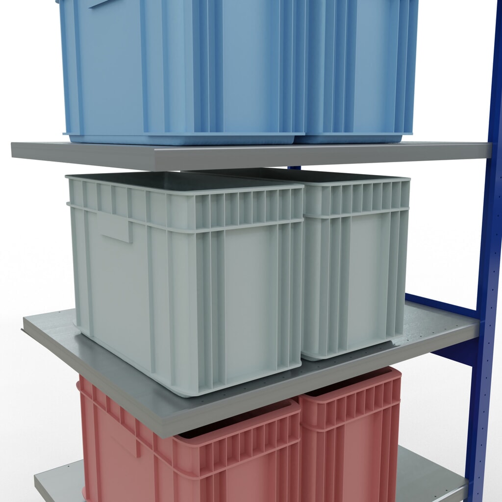 Número de imagen del producto 4: Estantería SCHULTE, módulo adicional, carga del estantería de cargas pequeñas 330 kg, azul genciana galvanizado, alto H x An x F 2.500 x 1.000 x 800 mm