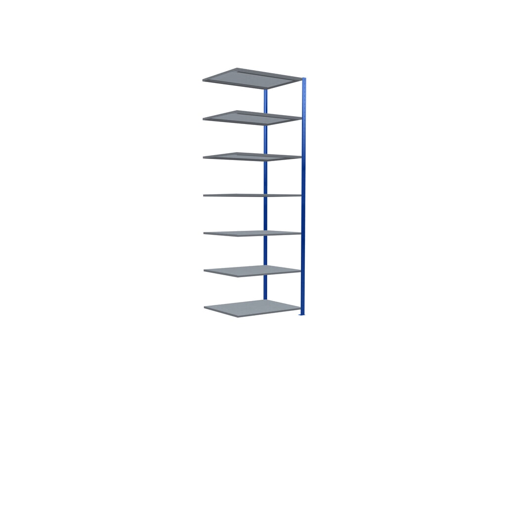 Número de imagen del producto 2: Estantería de cargas pequeñas SCHULTE con sistema de montaje encajado, módulo adicional, carga por estante de 330 kg, azul genciana/ galvanizada, Al x An x F 3.000 x 1.000 x 800 mm