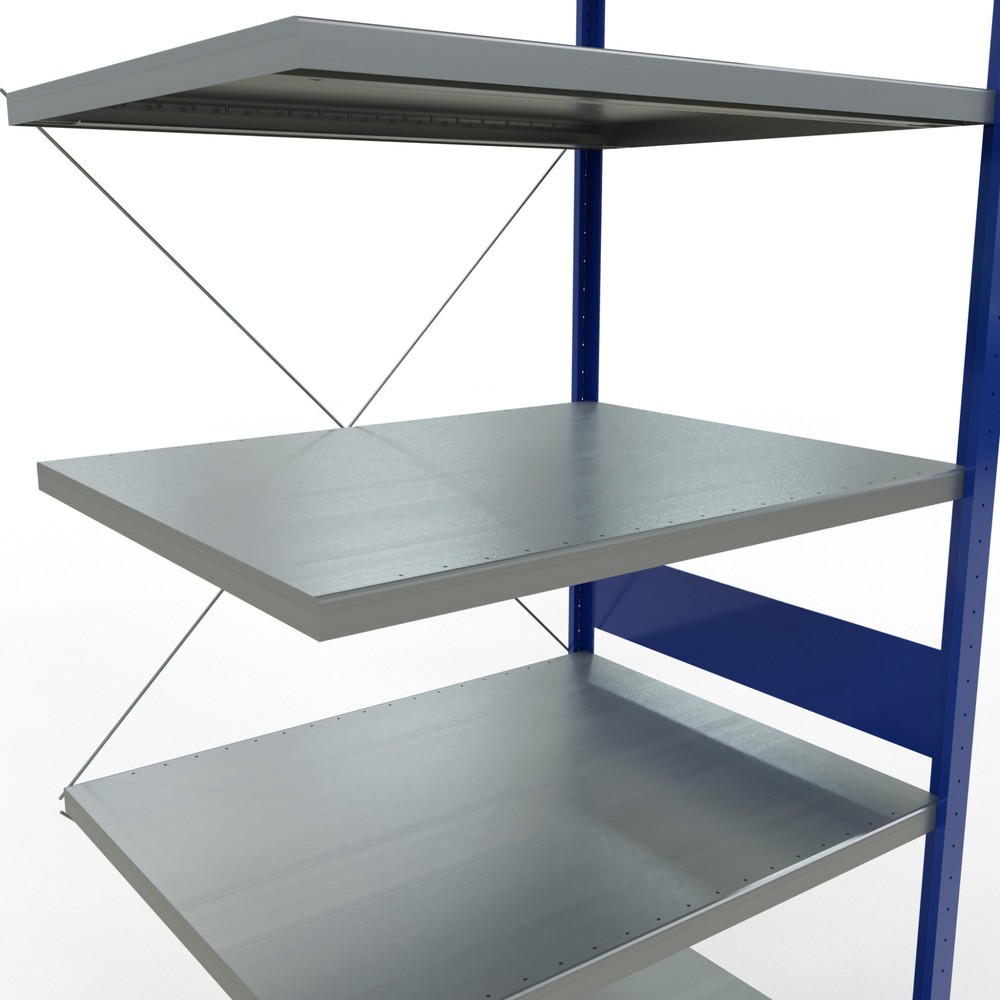 Número de imagen del producto 5: Estantería de cargas pequeñas SCHULTE con sistema de montaje encajado, módulo adicional, carga por estante de 330 kg, azul genciana/ galvanizada, Al x An x F 3.000 x 1.000 x 800 mm