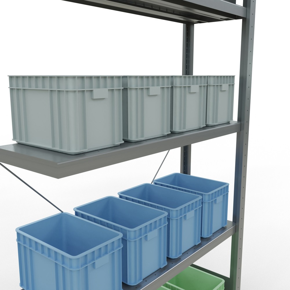 Número de imagen del producto 4: Estantería de cargas pequeñas SCHULTE con sistema de montaje encajado, módulo adicional, carga por estante de 330 kg, galvanizada, Al x An x F 2.000 x 1.000 x 300 mm