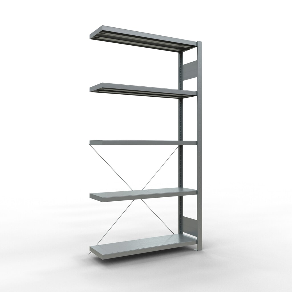 Estantería de cargas pequeñas SCHULTE con sistema de montaje encajado, módulo adicional, carga por estante de 330 kg, galvanizada, Al x An x F 2.000 x 1.000 x 300 mm Imagen del producto: Estantería de cargas pequeñas SCHULTE con sistema de montaje encajado, módulo adicional, carga por estante de 330 kg, galvanizada, Al x An x F 2.000 x 1.000 x 300 mm