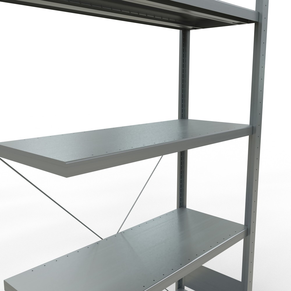 Número de imagen del producto 5: Estantería de cargas pequeñas SCHULTE con sistema de montaje encajado, módulo adicional, carga por estante de 330 kg, galvanizada, Al x An x F 2.000 x 1.000 x 400 mm