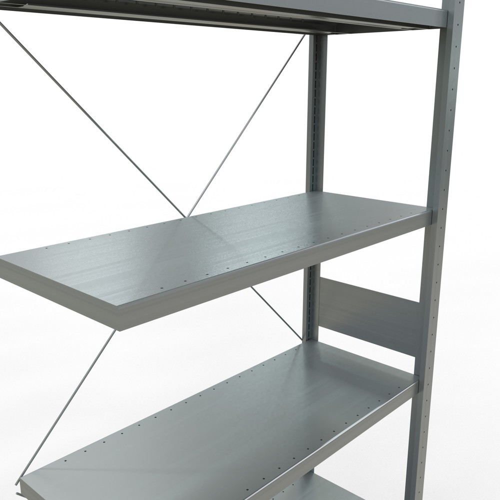 Número de imagen del producto 5: Estantería de cargas pequeñas SCHULTE con sistema de montaje encajado, módulo adicional, carga por estante de 330 kg, galvanizada, Al x An x F 3.000 x 1.000 x 400 mm