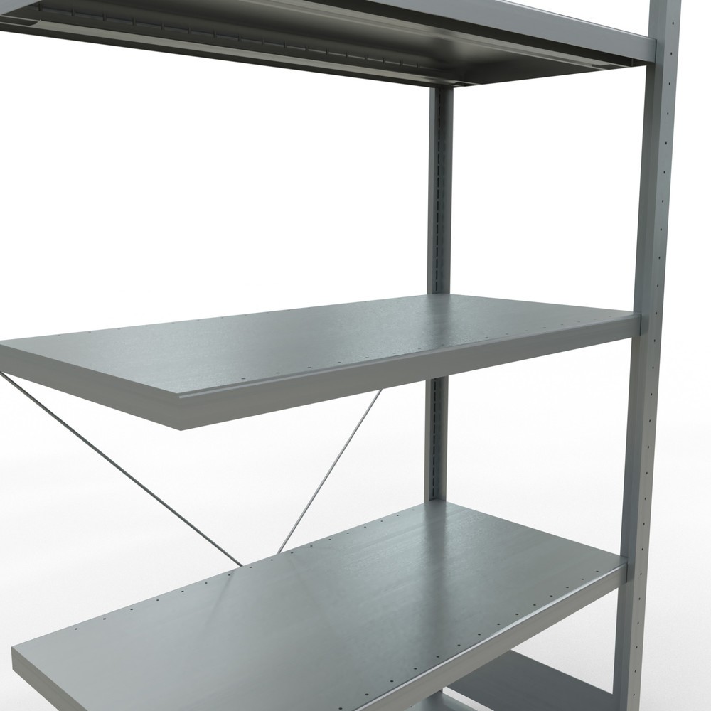 Número de imagen del producto 5: Estantería de cargas pequeñas SCHULTE con sistema de montaje encajado, módulo adicional, carga por estante de 330 kg, galvanizada, Al x An x F 2.000 x 1.000 x 500 mm