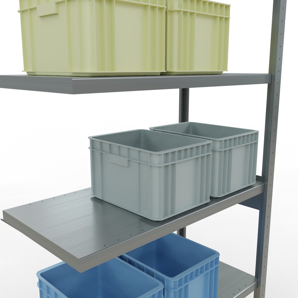 Número de imagen del producto 4: Estantería SCHULTE, módulo adicional, carga del estantería de cargas pequeñas 330 kg, galvanizado, alto H x An x F 2.500 x 1.000 x 500 mm