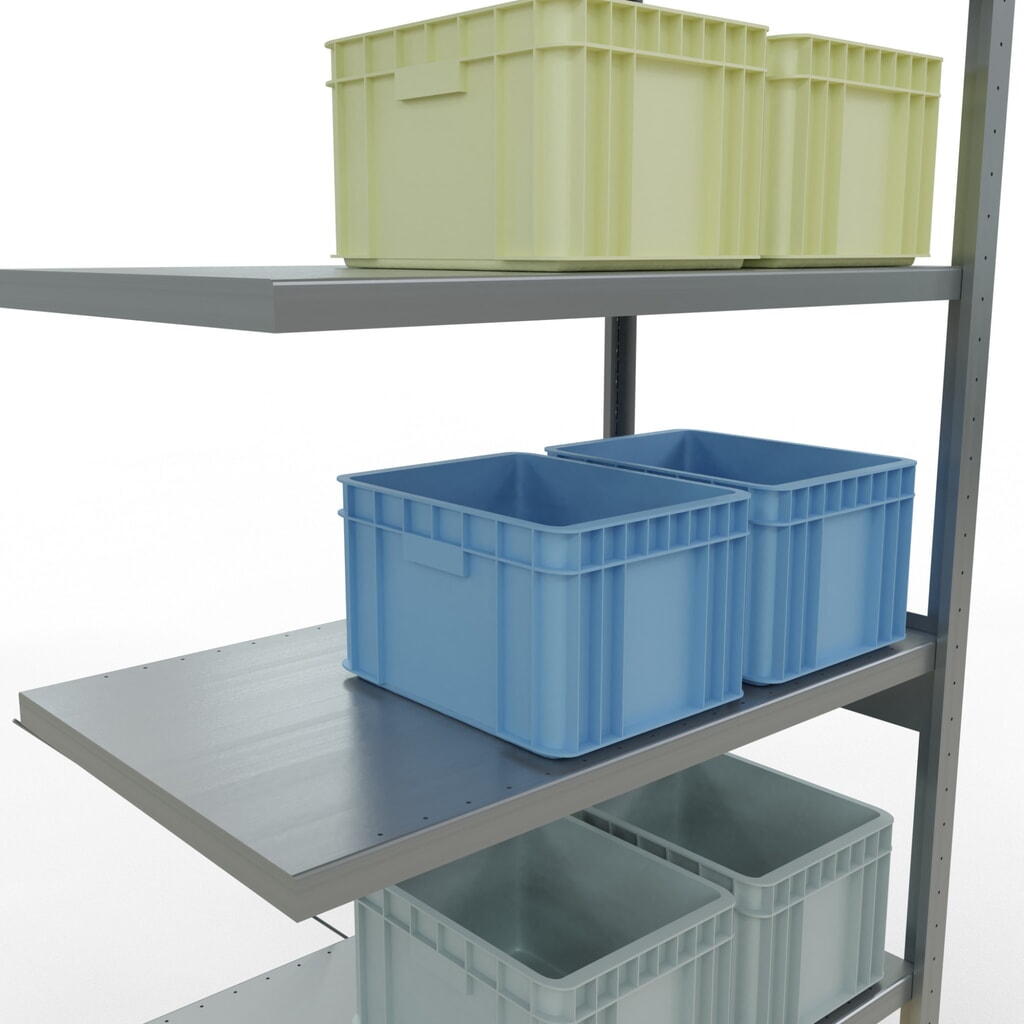 Estantería SCHULTE, módulo adicional, carga del estantería de cargas pequeñas 330 kg, galvanizado, alto H x An x F 2.500 x 1.000 x 600 mm Número de imagen del producto 4: Estantería SCHULTE, módulo adicional, carga del estantería de cargas pequeñas 330 kg, galvanizado, alto H x An x F 2.500 x 1.000 x 600 mm