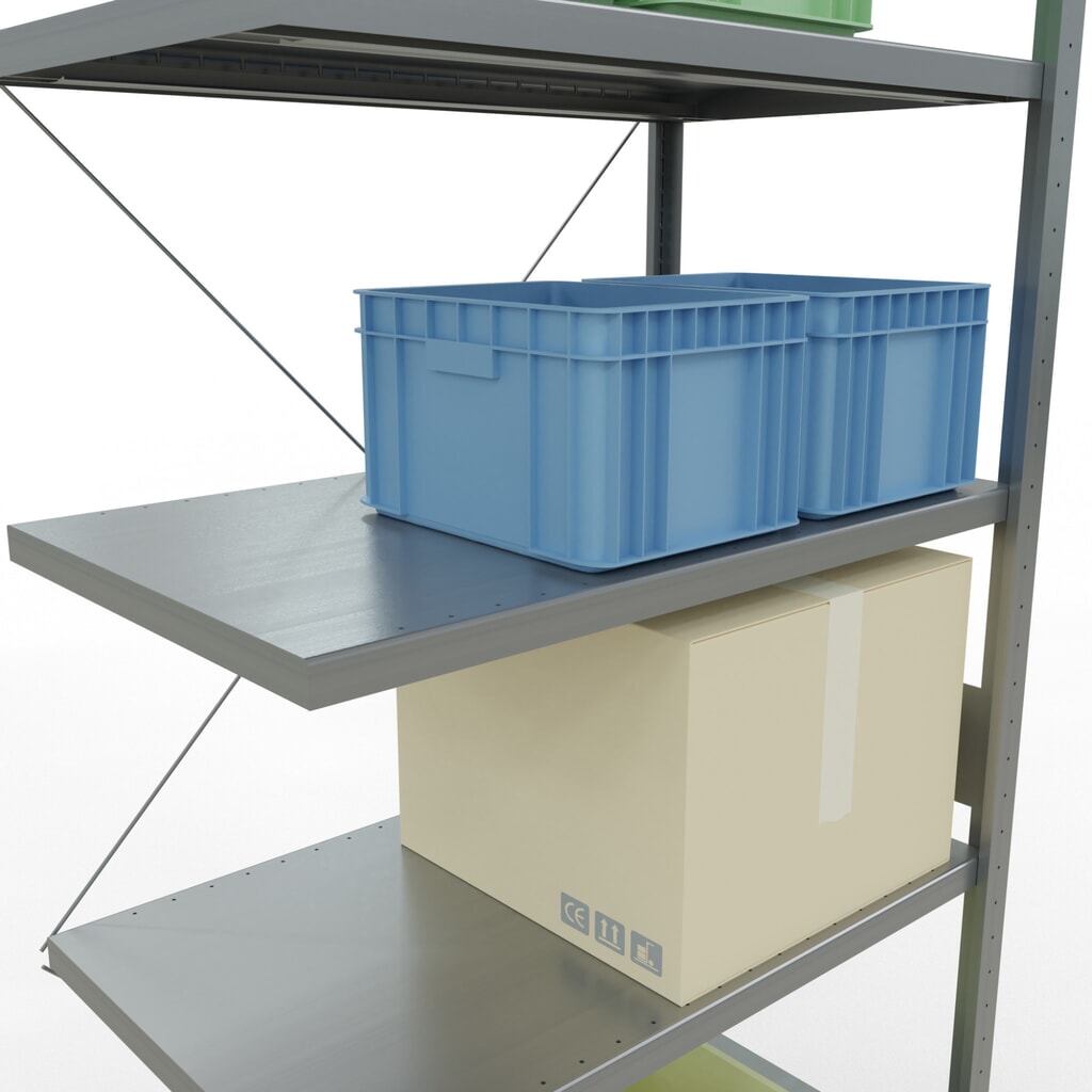 Número de imagen del producto 4: estantería de cargas pequeñas SCHULTE Plug-in Unidad de montaje adicional carga por estante 330 kg galvanizado alto x ancho x profundidad 3.000 x 1.000 x 600 mm