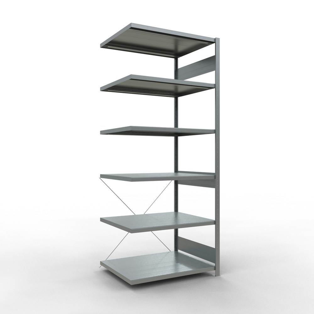 Imagen del producto: Estantería de cargas pequeñas SCHULTE con sistema de montaje encajado, módulo adicional, carga por estante de 330 kg, galvanizada, Al x An x F 2.500 x 1.000 x 800 mm