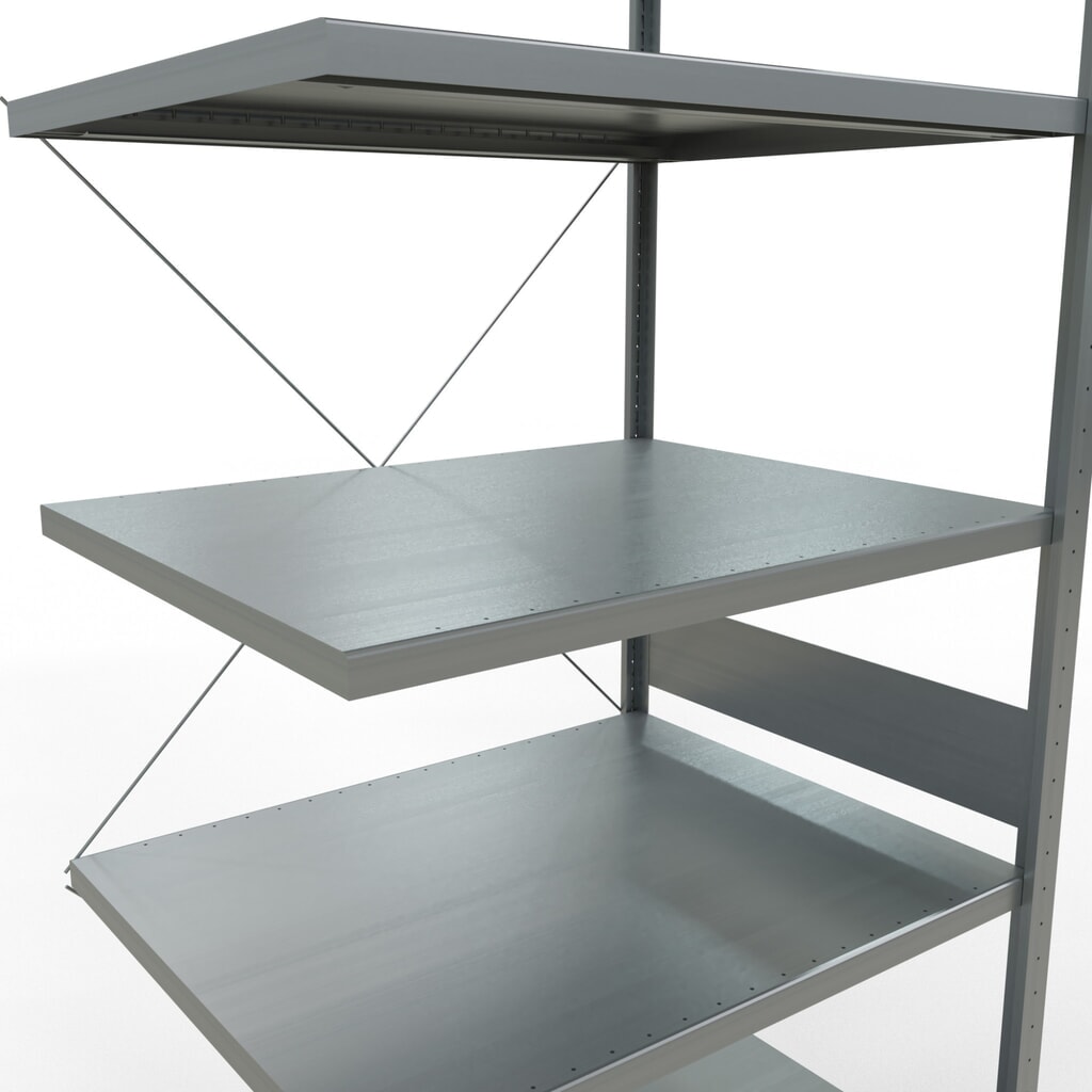 Estantería de cargas pequeñas SCHULTE con sistema de montaje encajado, módulo adicional, carga por estante de 330 kg, galvanizada, Al x An x F 3.000 x 1.000 x 800 mm Número de imagen del producto 5: Estantería de cargas pequeñas SCHULTE con sistema de montaje encajado, módulo adicional, carga por estante de 330 kg, galvanizada, Al x An x F 3.000 x 1.000 x 800 mm