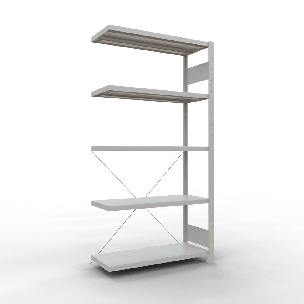 Imagen del producto: Estantería de cargas pequeñas SCHULTE con sistema de montaje encajado, módulo adicional, carga por estante de 330 kg, azul claro, Al x An x F 2.000 x 1.000 x 400 mm