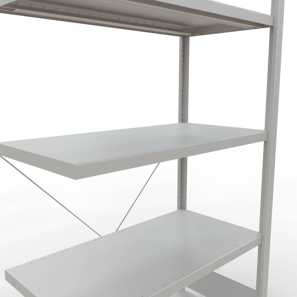 Número de imagen del producto 5: Estantería de cargas pequeñas SCHULTE con sistema de montaje encajado, módulo adicional, carga por estante de 330 kg, azul claro, Al x An x F 2.000 x 1.000 x 500 mm