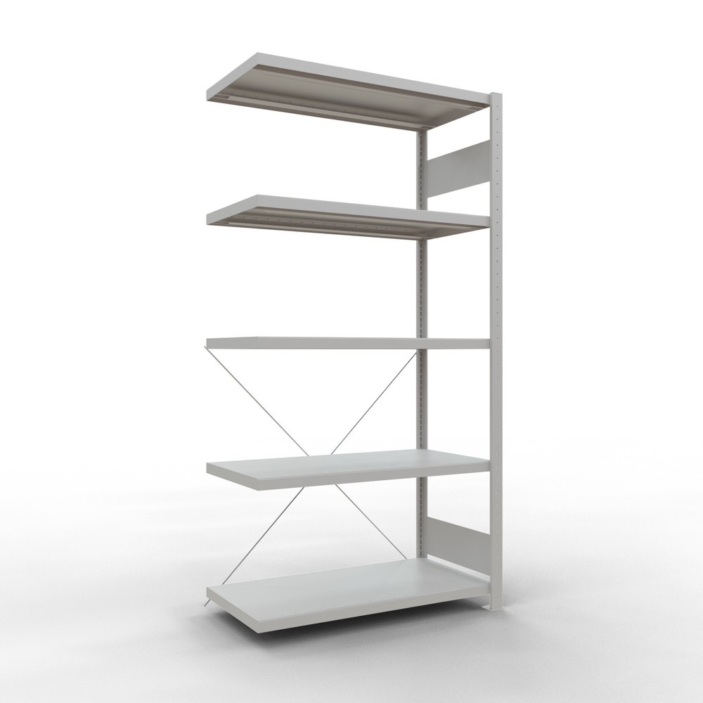 Imagen del producto: Estantería de cargas pequeñas SCHULTE con sistema de montaje encajado, módulo adicional, carga por estante de 330 kg, azul claro, Al x An x F 2.000 x 1.000 x 500 mm