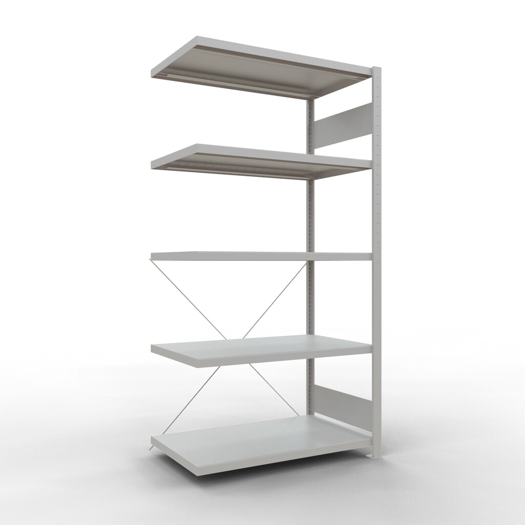 Imagen del producto: Estantería de cargas pequeñas SCHULTE con sistema de montaje encajado, módulo adicional, carga por estante de 330 kg, azul claro, Al x An x F 2.000 x 1.000 x 600 mm