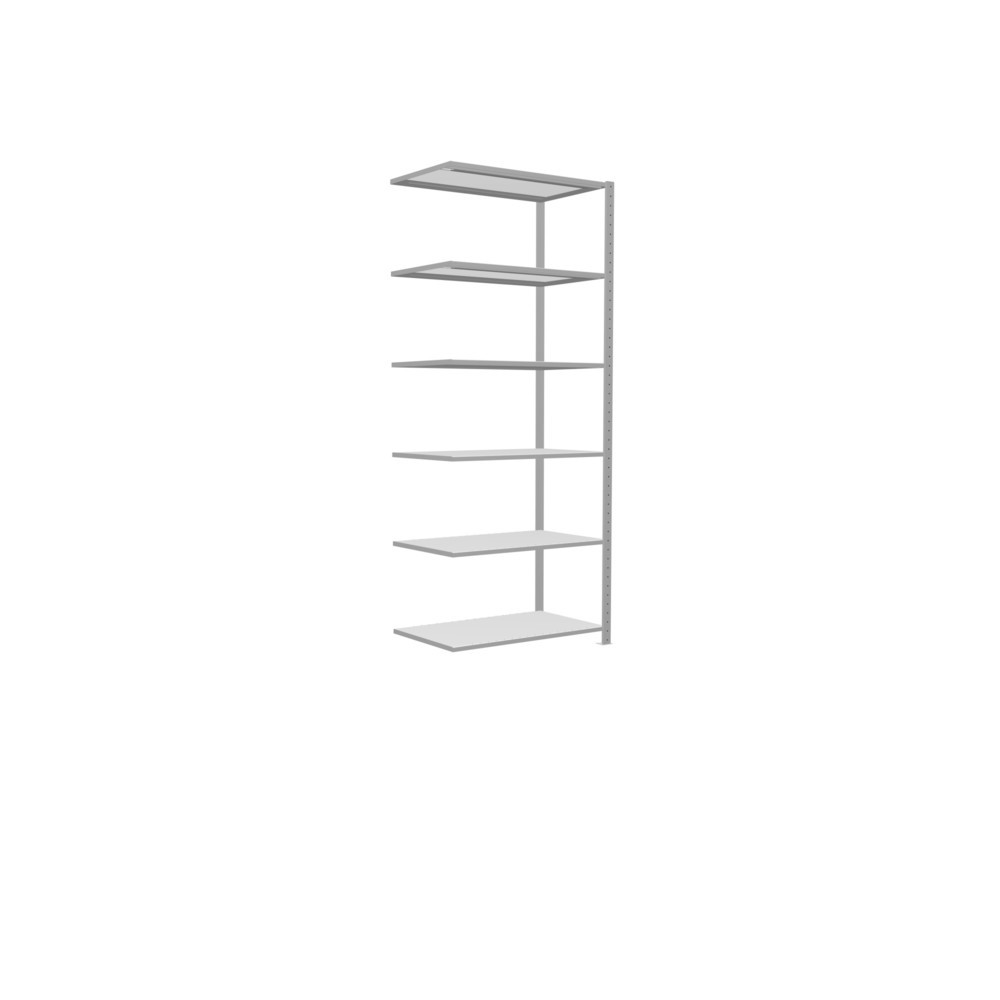 Número de imagen del producto 2: Estantería de cargas pequeñas SCHULTE con sistema de montaje encajado, módulo adicional, carga por estante de 330 kg, azul claro, Al x An x F 2.500 x 1.000 x 600 mm