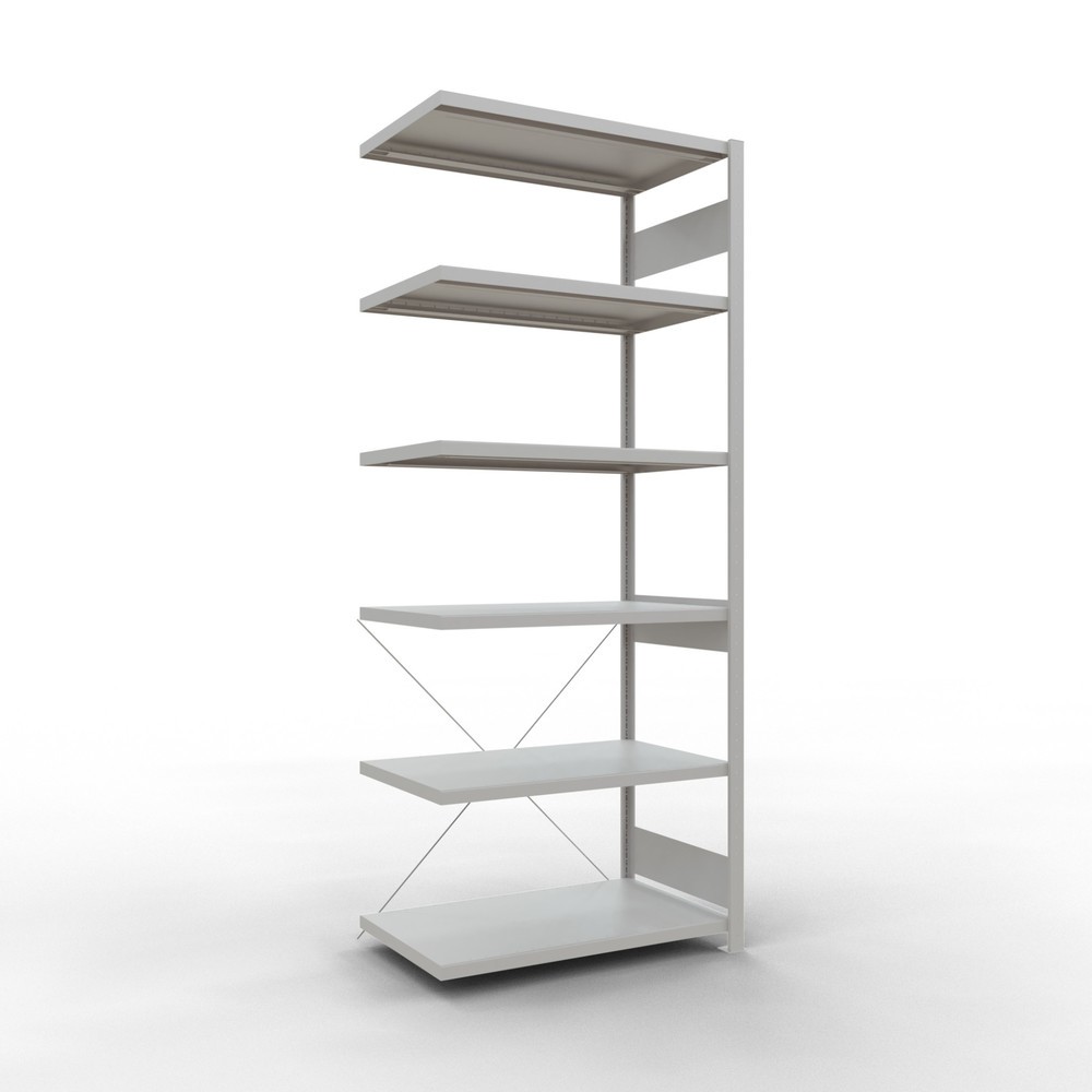 Imagen del producto: Estantería de cargas pequeñas SCHULTE con sistema de montaje encajado, módulo adicional, carga por estante de 330 kg, azul claro, Al x An x F 2.500 x 1.000 x 600 mm