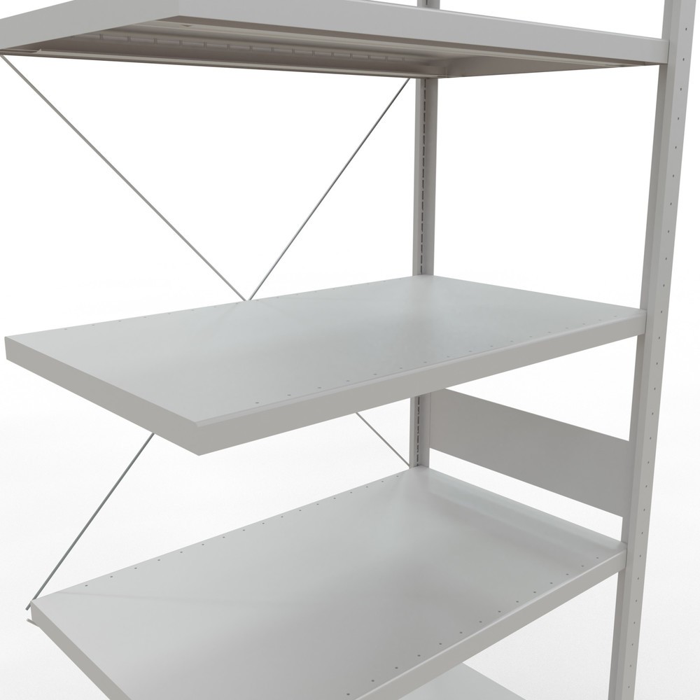 Número de imagen del producto 5: Estantería de cargas pequeñas SCHULTE con sistema de montaje encajado, módulo adicional, carga por estante de 330 kg, azul claro, Al x An x F 3.000 x 1.000 x 600 mm