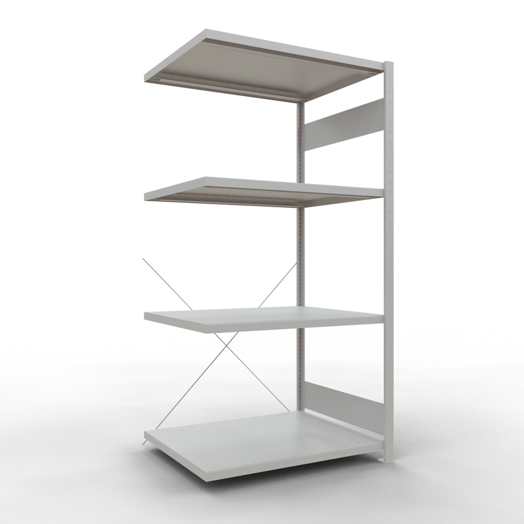 Imagen del producto: Estantería de cargas pequeñas SCHULTE con sistema de montaje encajado, módulo adicional, carga por estante de 330 kg, azul claro, Al x An x F 2.000 x 1.000 x 800 mm