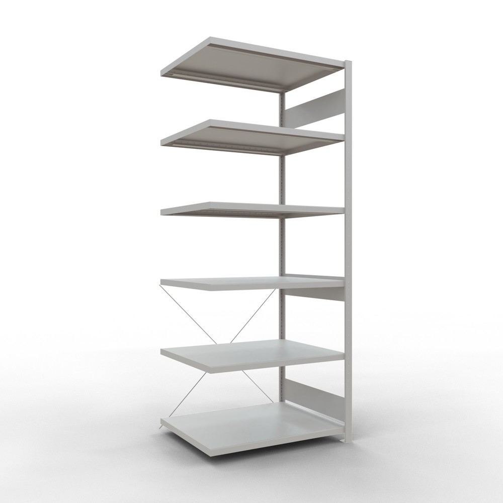 Imagen del producto: Estantería de cargas pequeñas SCHULTE con sistema de montaje encajado, módulo adicional, carga por estante de 330 kg, azul claro, Al x An x F 2.500 x 1.000 x 800 mm