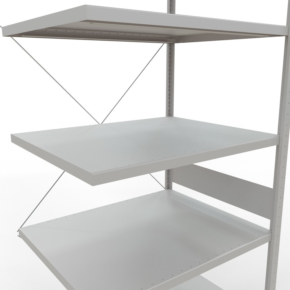 Número de imagen del producto 5: estantería de cargas pequeñas SCHULTE montaje enchufable, módulo adicional, carga por estante 330 kg, gris claro, alto x ancho x H x An x F 3.000 x 1.000 x 800 mm