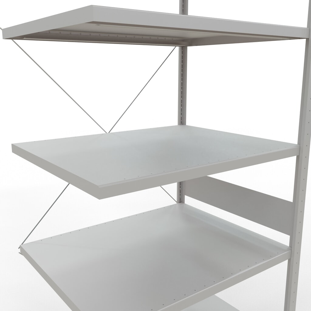 Número de imagen del producto 5: estantería de cargas pequeñas SCHULTE montaje enchufable, módulo adicional, carga por estante 330 kg, gris claro, alto x ancho x H x An x F 3.000 x 1.000 x 800 mm