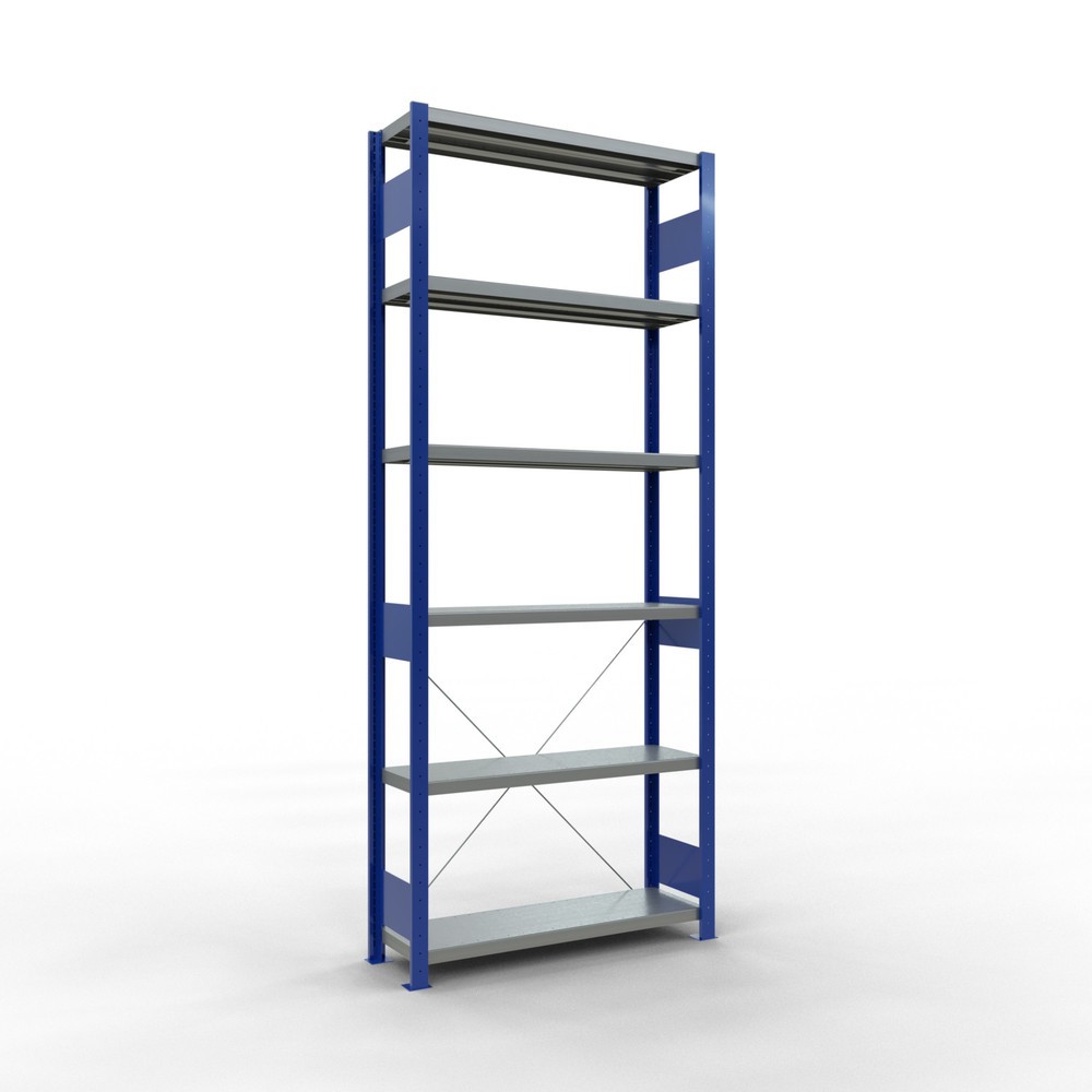 Imagen del producto: Estantería de cargas pequeñas SCHULTE azul genciana/galvanizada, carga por estante 330 kg, HxAxF 2.500 x 1.060 x 336 mm